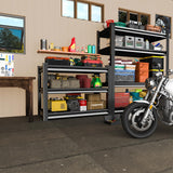 SUPPNEED Adjustable Garage Shelving Heavy Duty 1500LBS Loads, 48”W Large Shelving Units and Storage,48”W×16”D×36”W Garage Storage Shelves,3-Tier Metal Shelves for Warehouses,Kitchen(Black) SUPPNEED