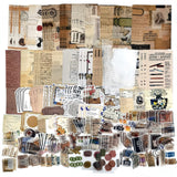 260PCS Vintage Journaling Scrapbooking Supplies Scrapbook Sticker Paper Ephemera Pack for Bullet Junk Journal Planners Collage Craft Notebooks Album (Pen Ink and Letter) Esweny