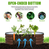 SnugNiture Galvanized Raised Garden Bed Outdoor, 2 Pcs 4x2x1ft Oval Metal Planter Box for Planting Plants Vegetables, Brown SnugNiture