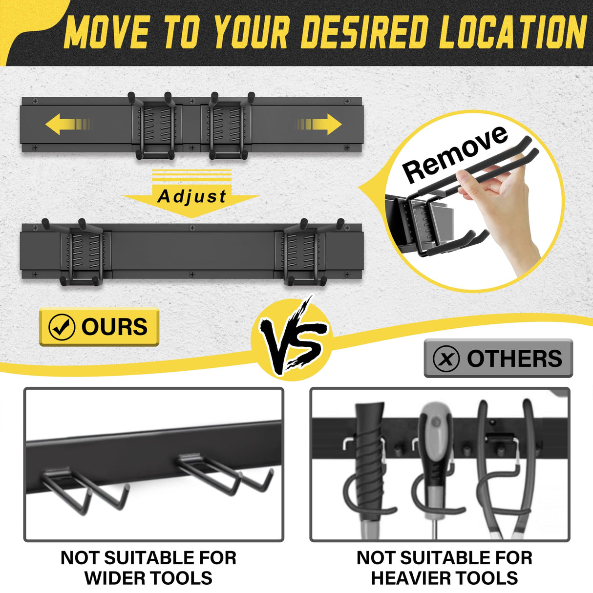 klasit Garage Wall Organizer,15Pack Carries 675 lbs,Garden Tool Organizer 48in With Large Storage Space,Easy Assembly, Sturdy Design,for Efficient Tool Storage Garage Organization klasit