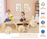 FANABAS Large 8 in 1 Pikler Triangle Set, Montessori Climbing Toys for Toddlers 1-7 Years Kids Jungle Gym Outdoor and Indoor Playground, Foldable Triangle Climber,Arch,Rocker [Big 33LB!] FANABAS