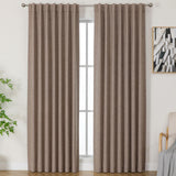Airwill Blackout Curtains 108 inches Long Natural Linen Drapes 2 Panels Set,Thermal Insulated Back tab Rod Pocket(52x108 Inch,Linen) Airwill