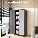 SISESOL Metal Garage Storage Cabinet with Doors and Shelves, 71" Multifunctional Garage Storage Closet Large Garage Locker with Adjustable Shelves & Locking Doors Steel Snapit Storage Tall Cabinet SISESOL