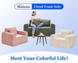 Hobestluk Couch Sofa 2-Seater Foam Sofa Loveseat for Small Spaces Comfy Sofas with Removable Cover Furry Couch with Pillows for Living Room, Bedroom, Apartment, Office (Grey, Loveseat) Hobestluk