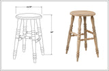 East at Main Baylor Farmhouse Counter Stool, Rustic Vintage-Style Wooden Bar Stool, 24-Inch Solid Wood, Pre-Assembled for Kitchen & Home Bar, Sustainable, Brown Finish East at Main