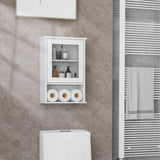 Tangkula Bathroom Cabinet, Wall Mounted Storage Organizer W/Door and Open Shelf, Hanging Medicine Cabinet, White Tangkula