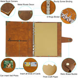 SEEHAN A5 Journal Vintage Binder Journal Notebook 200 Pages, PU Leather Blank Journal Sketchbook A5 Notepads Travel Journal for Writing Drawing SEEHAN