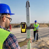 AdirPro Universal Rotary Laser Detector (LD-8) - Digital Rotary Laser Receiver with Dual Display and Built-In Bubble Level, Compatible with All Red Rotary Lasers - Rod Clamp Included AdirPro