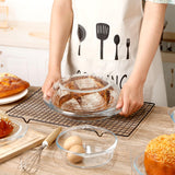 ZYER Round Glass Casserole Dish Set, Glass Casseroles Cookware with Glass Lid, Glass Casserole Dish With Lid(Set of 3-1L+1.4L+1.7L) ZYER