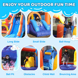 Commercial Bounce House for Big Kids Adult,Heavy Duty PVC 16FT(L) Inflatable Bounce House with Slides & Ball Pit, Ring Toss Game, Basketball Hoop Great for Party Backyard School Event-1100W Blower Tryset