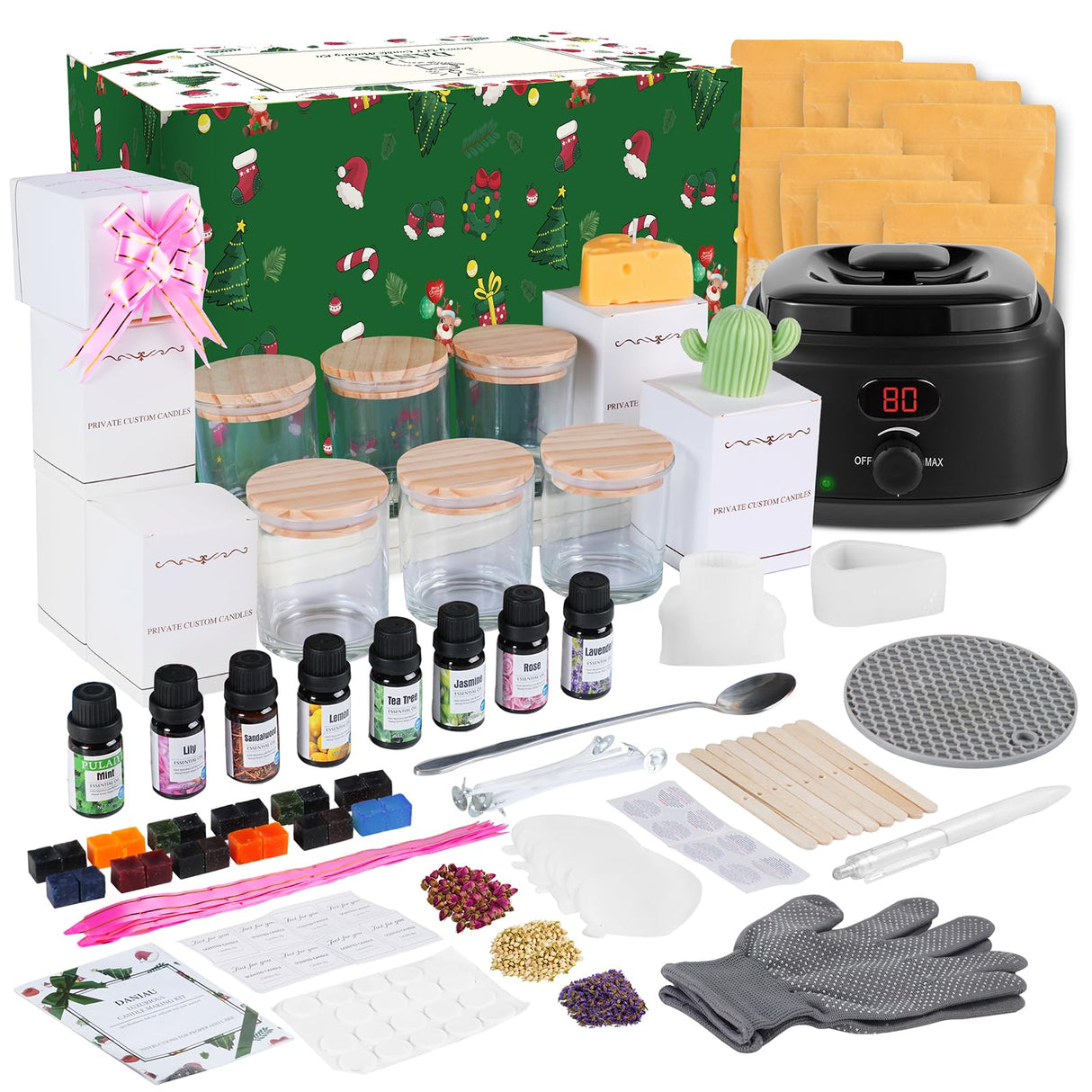 Yayena Candle Making Kit for Adults, Candle Making Supplies with Digital Soy Wax Melt Warmer, Premium DIY Starter Making Supply Perfect as Home Decorations Yayena