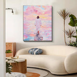 Paint by Numbers for Adults and Kids, Pink Wall Art Religious Christian Painting by Number Kits On Canvas, Jesus Number Artist Paint by Number Kit Funny DIY, Home Wall Decor, Gifts 10X13.78in BAWKENTON