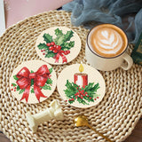eniref 8 Pcs Christmas Diamond Art Coasters Kits with Holder, Chirstmas Bell Candy Candle Diamond Pinting Coasters Acrylic Cup Coaster with Cork Pads for Tabletop Protection 10×10 CM eniref