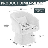 IHDKO 34" Swivel Barrel Chairs Set of 2, Modern Swivel Accent Chair with 360° Rotation Design, Ergonomics Design, Chenille Small Armchair with Backrest for Living Room, Bedroom, Reception Room, Black IHDKO