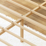 BOSRII 14in High Solid Bamboo Wood Platform Queen Size Bed Frame with Headboard, Reinforced Heavy Duty Metal Slats, Noise Free, No Box Spring Needed, Easy Assembly BOSRII