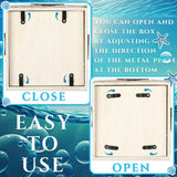 Threehoney Wood Tissue Box Cover Square Beach Farmhouse Bathroom Accessories Conch Starfish White Tissue Box Holder with Slide out Bottom Panel Rustic Beach Room Decor Decorative Coastal Napkin Holder Threehoney