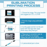 Yexiya Sublimation Pens Blank Heat Transfer Pen Sublimation Ballpoint Pen with Shrink Wrap White Aluminum Customized Clip Pen School Supplies for Christmas Office School Stationery Supplies (10 Sets) Yexiya