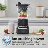Hamilton Beach Wave Crusher Blender For Shakes and Smoothies With 40 Oz Glass Jar and 14 Functions, Ice Sabre Blades & 700 Watts for Consistently Smooth Results, Black & Stainless Steel (54220) Hamilton Beach
