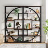 Tribesigns Bookshelf, Industrial 5-Tier Etagere Bookcase, 70.8 inch Tall Bookshelf with 8 Open Storage Shelf, Book Shelf Display Tack Shelving Unit for Home Office Living Room, Rustic Brown Tribesigns