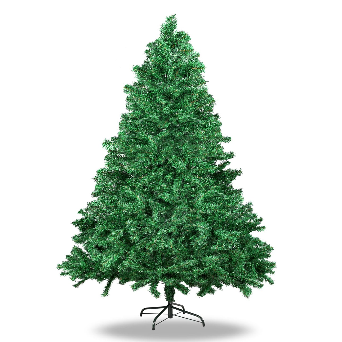 7ft Premium Artificial Christmas Tree Stand Pine Tree with 1000 PVC Branch Tips, Metal Hinges and Foldable Metal Base Full Hinged Spruce for Home Office Holiday Party Indoor Outdoor (Green)