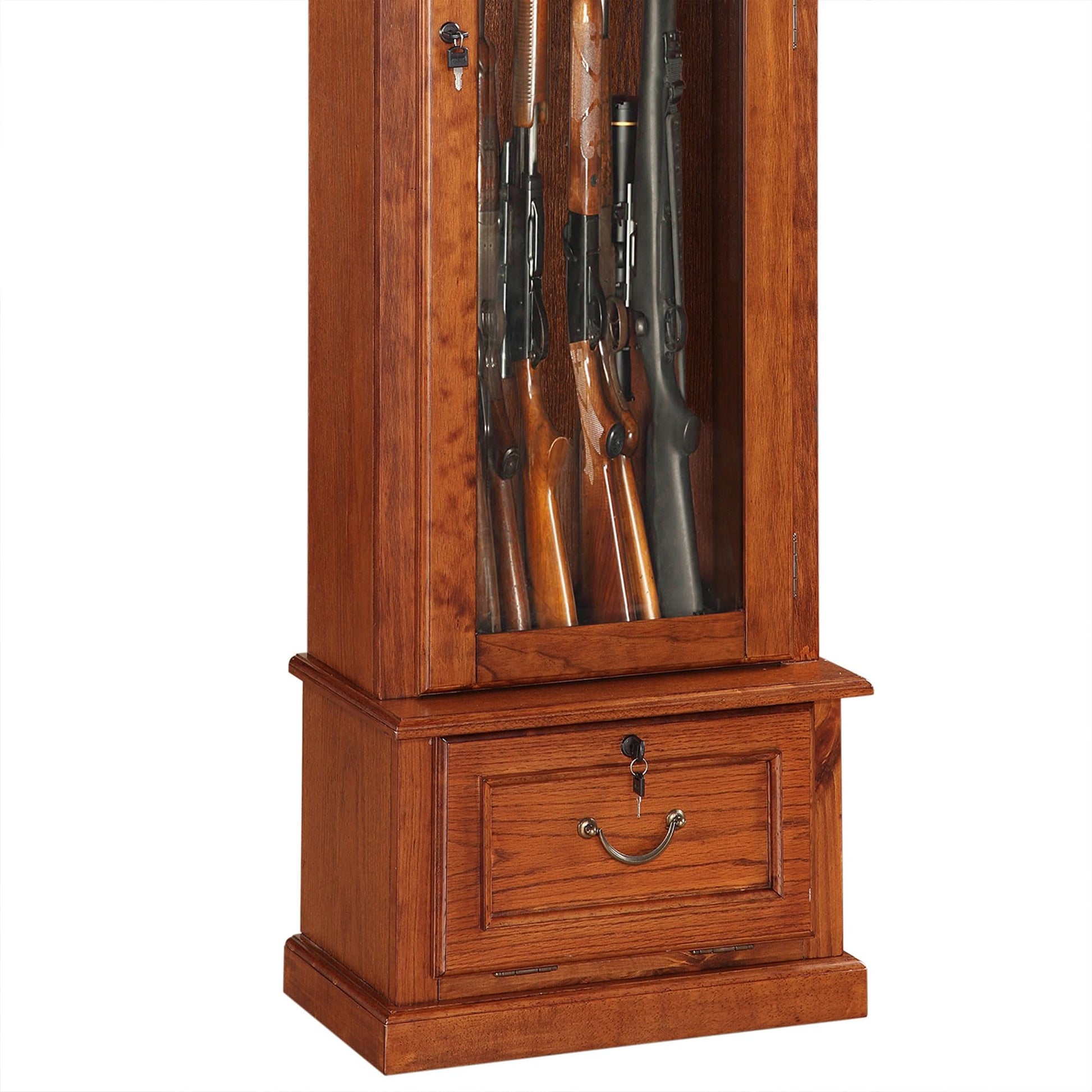 American Furniture Classics Model Wood Gun Display Cabinet, Brown - WoodArtSupply