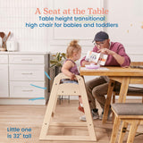 ECR4Kids ASATT High Chair, Toddler Chair, Antique White ECR4Kids