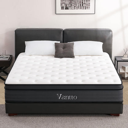 Vantto Full Mattresses, 10 Inch Memory Foam Hybrid Mattress, Pocket Spring Mattress in a Box for Motion Isolation, Strong Edge Support, Pressure Relief and Supportive, CertiPUR-US