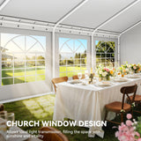 YITAHOME 20x30 ft Party Tent Heavy Duty Outdoor Wedding Event Shelters Upgraded Galvanized Canopy with Large White Roof, Removable PVC Sidewalls & 3 Storage Bags YITAHOME