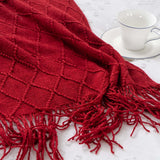 BATTILO HOME Christmas Decor Red Throw Blanket for Couch, Boho Bed Throws for Foot of Bed, Decorative Red Throws for Sofa Living Room, 50"x60" BATTILO HOME