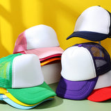 12 Pack Trucker Hat for Kids Summer Polyester Mesh Cap Adjustable Sublimation Blank Hats Baseball Caps for Outdoor (Multi Color) Handepo