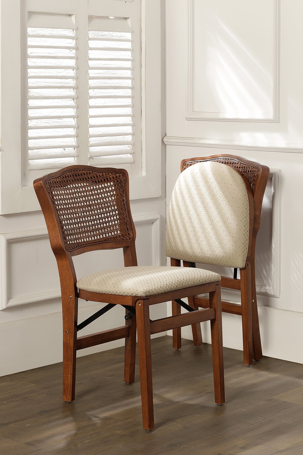 Stakmore French Cane Back Folding Chair Finish, Set of 2, Fruitwood MECO
