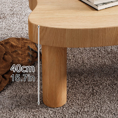 Cloud Shape Irregular Wood Coffee Table, Indoor Round Corner Thicken End Table, Cute Cartoon Accent Coffee Cocktail Center Table for Living Room Furniture(27.5" Lx18 Wx16 H, Natural) Topjia