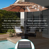 Best Choice Products 10ft 3-Tier Solar Patio Umbrella, Outdoor Market Sun Shade for Backyard, Deck, Poolside w/ 24 LED Lights, Tilt Adjustment, Easy Crank, 8 Ribs - Tan Best Choice Products
