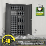 Greenvelly Metal Wardrobe Closet with Doors and Shelves,72" Black Armoire Wardrobe Closet for Hanging Clothes for Office, Home, School, Employee,Gym Greenvelly