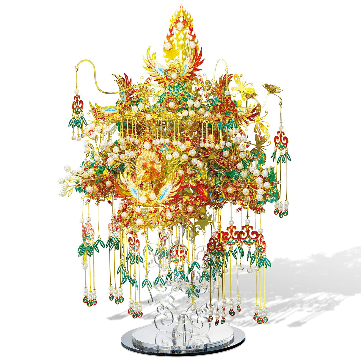 Piececool 3D Metal Asian Puzzles Model Kits- Garuda Coronet Metal Building Kit for Adults, Brain Teaser Puzzle DIY Handcraft Model Kits, Fidget Toys Gifts for Teens Man Woman Family- 522 Pcs Piececool