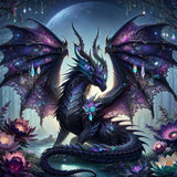 Ekuxom 5D Dragon Diamond Art Kits for Adults, Dragon Diamond Painting Kits for Adults, Round Full Drill Diamond Art Craft for Home Wall Decor 14x14 inch Ekuxom