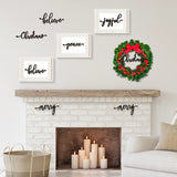 20 Pcs Merry Christmas Sign Xmas Wooden Cutout Letter Plate Ornaments Rustic Merry Sign Christmas Wooden Sign Table Decors Joyful Peace Believe Cutout Plates Ornament for Home Christmas(Black) Jetec