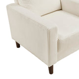 Lexicon Modern Loveseat, Corduroy Fabric Upholstered Loveseat Sofa, Small Couch with Brown Legs, Track Arms, Comfy Couch for Living Room/Bedroom/Apartment, 2-Seater, Beige Lexicon