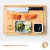 MasterChef Bamboo Cutting Board for Meat, Butcher Block Countertop, Large Chopping Board Wood 18" x 12", Natural, Organic & Food Safe Surface, Reversible Wooden Cutting Board with Juice Groove MasterChef
