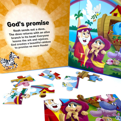 Phidal Noah's Ark My First Puzzle Book - Jigsaw Puzzles for kids, 10-page board book, 5 puzzles to enjoy