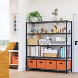 M MZG 5 Tiers Storage Shelves Load 3300LBS, Metal Shelving Wire Metal Shelving Unit Shelves for Storage Adjustable Garage Shelving for Pantry Kitchen Garage Black 17.7" D x 59.1" W x 70.4" H M MZG