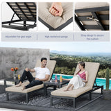 BULEXYARD 11 Piece Modern Aluminum Outdoor Patio Furniture Set with Lounger & Fire Pit Table, Extra Large All-Weather Modular Sectional Couch, 29" Wide Deep Seating Conversation Sofa for Garden, Beige BULEXYARD