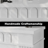 Electric Fireplace with Mantel - 44" Fireplace Mantel, Electric Fireplace TV Stand, Drawer Storage, Remote, 3D LED Flame, Adjustable Heat,Black SOLACE FURNITURE