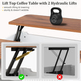 Decofy Lift Top Coffee Table with Storage, 31.5" Mid Century Modern Square Coffee Tables for Living Room, Large Hidden Storage Compartment, Adjustable Shelves & Sliding Door, White Decofy