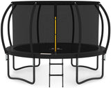JUMPZYLLA Trampoline Outdoor 8FT 10FT 12FT 14FT 15FT 16FT with Enclosure and Ladder, ASTM Approved Recreational Trampolines for Kids and Adults, Anti-Rust Coated Frame JUMPZYLLA