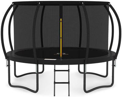 JUMPZYLLA Trampoline Outdoor 8FT 10FT 12FT 14FT 15FT 16FT with Enclosure and Ladder, ASTM Approved Recreational Trampolines for Kids and Adults, Anti-Rust Coated Frame