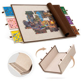 Becko US 2000 Piece Foldable & Tilting Puzzle Board with 6 Drawers & Cover, Lightweight & Portable Puzzle Table with Built-in Stand for Angle Adjustment, for 2000 1500 1000 Pieces Jigsaw Puzzles Becko US