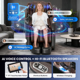 Notired Space Walk & Ankle Stretch 4D Massage Chair Full Body, Unique 2026 Zero Gravity SL-Track Shiatsu Massage Chair Recliner, Electric Calfrest Extension & Foot Rollers, AI Voice Control S002 Black Notired