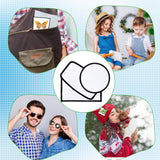 150 Pcs DIY Sublimation Patches Blank Iron on Patches Round Rectangle Blank Fabric Patches for Clothes Hat Shoes Bags Repair, 3 Shape Skyebed