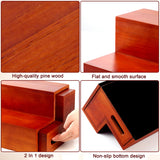 Alytree Expandable Liquor Bottle Display Shelf,2 Pack bar Shelves for Liquor Bottles, 2 Tier bar Bottle Display Shelf, Real Wood Liquor Shelf for Home Bar Alytree